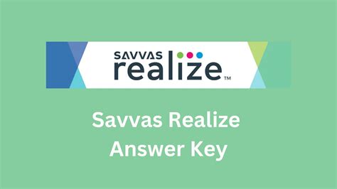 Pearson offers a variety of teacher supplements and resources online for. . Savvas realize answer key